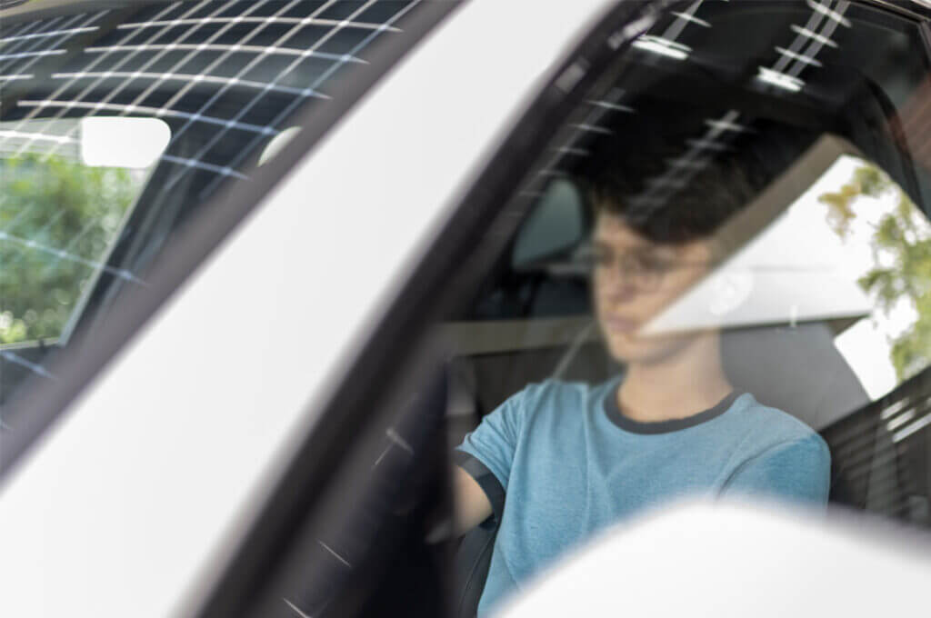 Boy in tesla